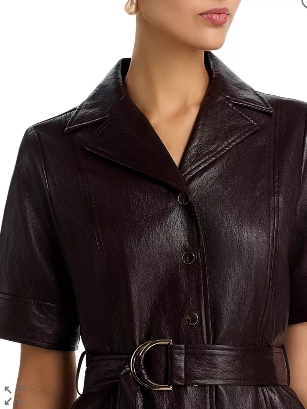 TAHARI Faux Leather Dress